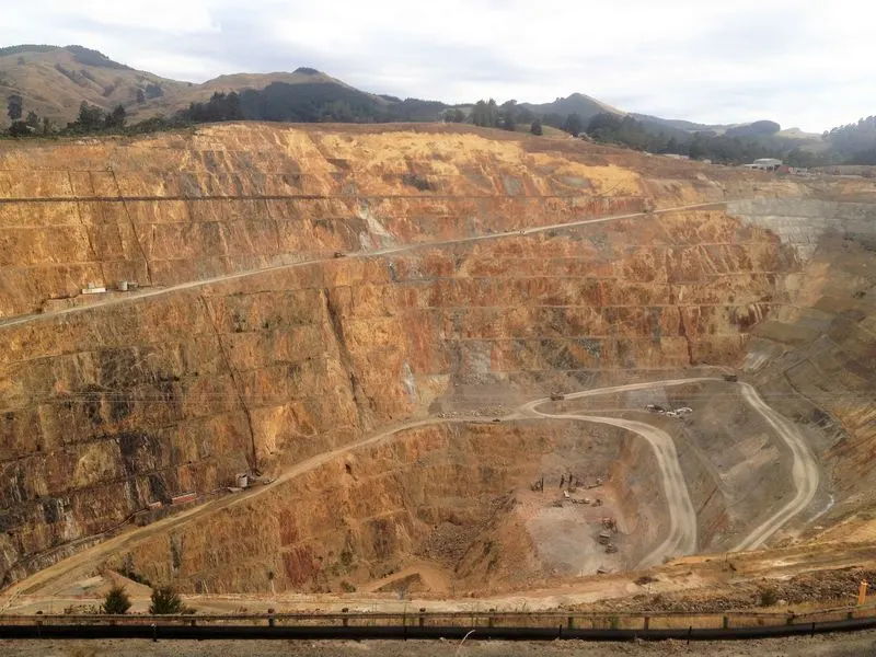 The massive Waihi goldmine on the Coromandel Peninsula in New Zealand