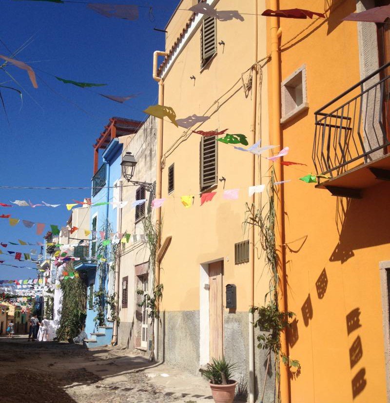 Colorful Nostra Signora di Regnos festival in Bosa, Sardinia.