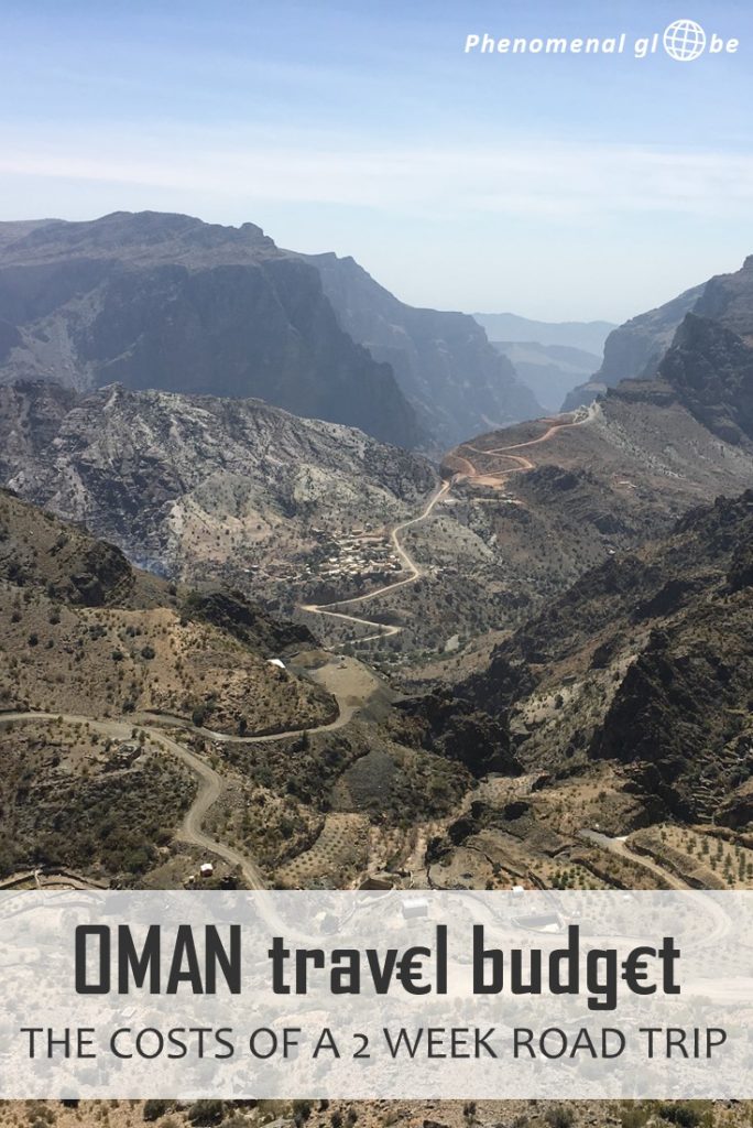 How to travel Oman on a budget: detailed breakdown of the average daily travel budget for a 2-week road trip (accommodation, transport, food, visa) + budget saving tips! #Oman #MiddleEast #RoadTrip