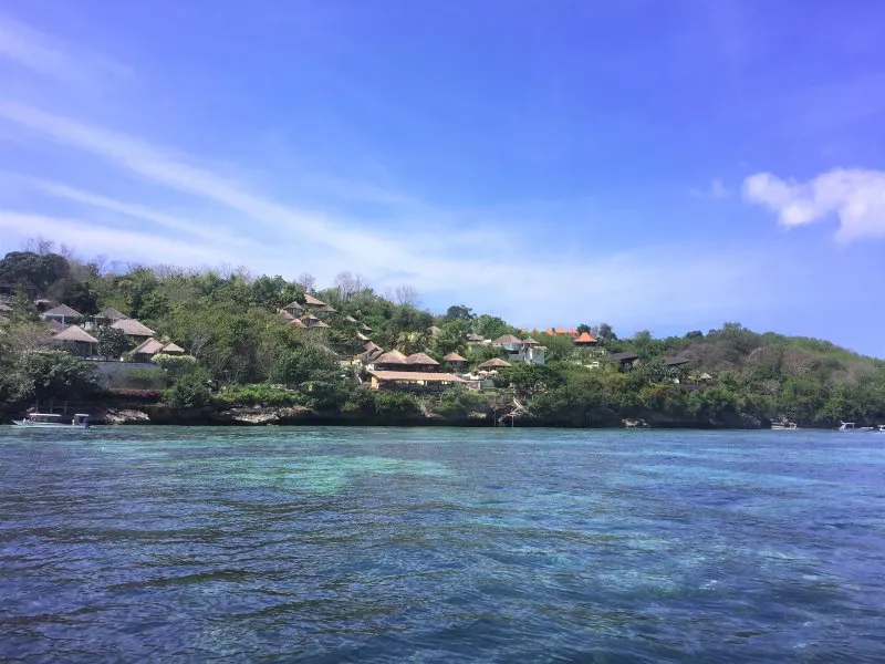 Blue ocean around Nusa Lembongan