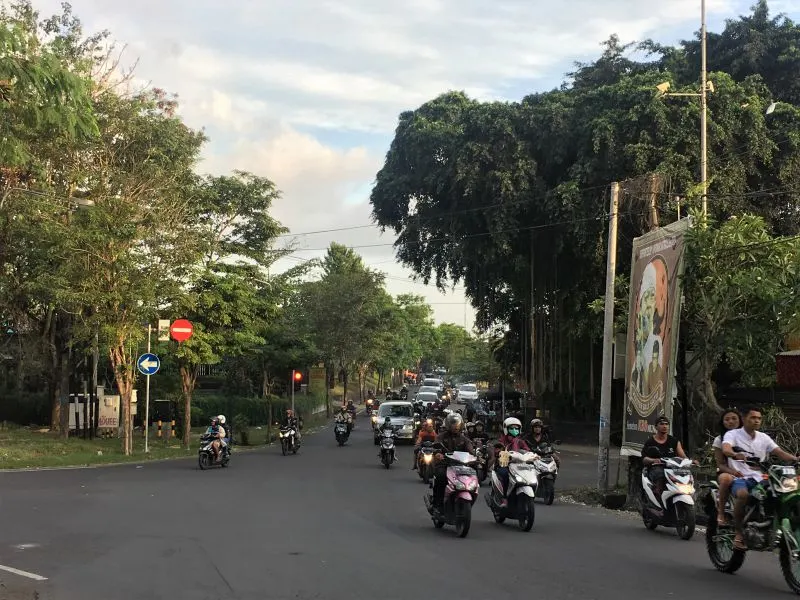Busy traffic on Bali