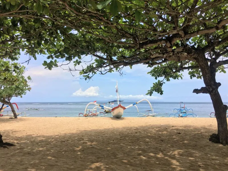 Boat on the beach in Sanur, Bali