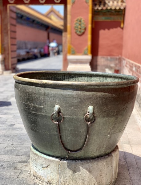 Huge water vat in the Forbidden City Beijing