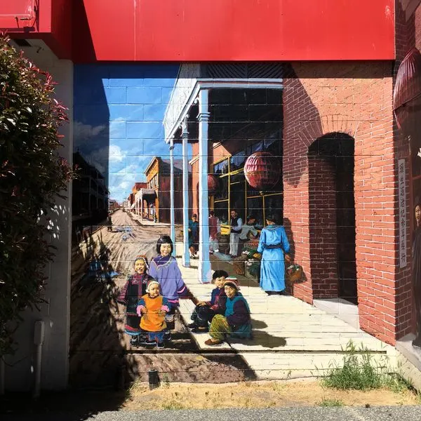 Colorful mural in Chinatown, Victoria BC