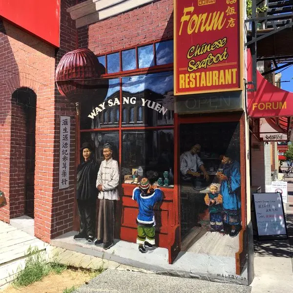 Beautiful mural in Chinatown, Old Town Victoria BC