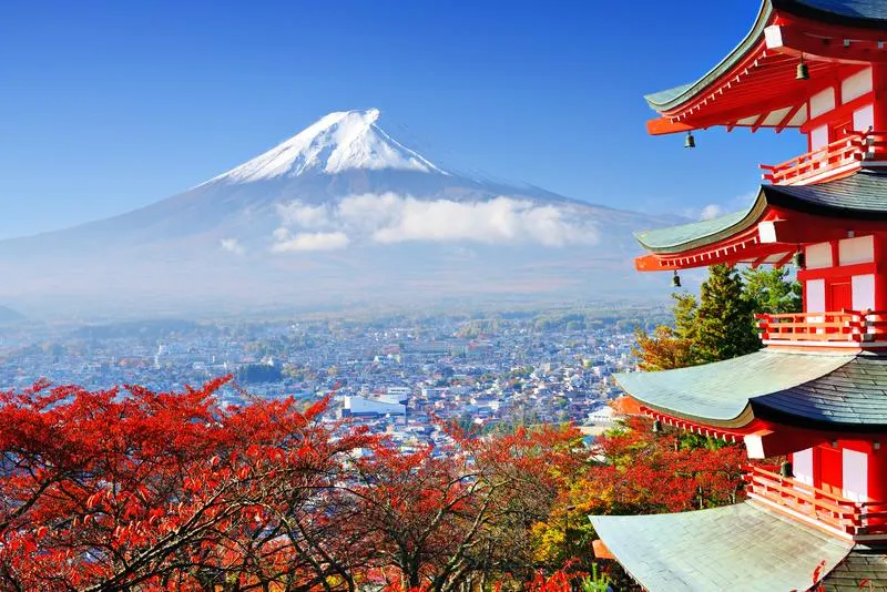 Mount Fuji Japan in autumn