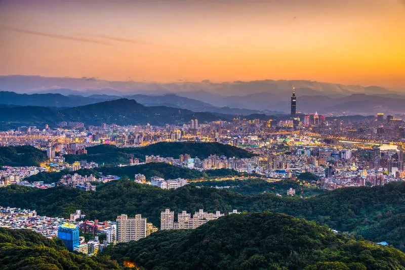 Taipei skyline at dusk