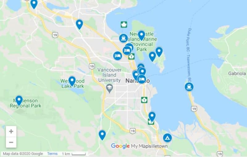 Things to do in Nanaimo map