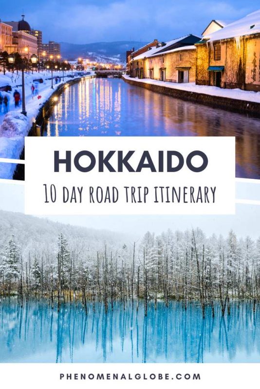 Planning a trip to Hokkaido, Japan? This Hokkaido road trip itinerary includes a map and the most beautiful places on the island. Hokkaido offers some of the most stunning nature and landscapes in Japan. From purple lavender fields in summer, amazing photography opportunities in winter, imposing volcanoes, delicious food and buzzing cities such as Sapporo. This Hokkaido travel guide will help you make the most of your Hokkaido vacation. | phenomenalglobe.com