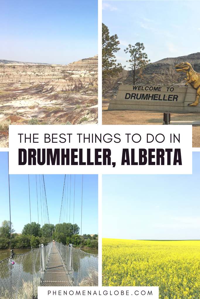 Looking for the best things to do in Drumheller? This Drumheller itinerary with printable map will help you plan your Drumheller trip in no time. Drive the Dinosaur and the Hoodoo Trail, visit the Royal Tyrrel Museum, marvel at the World’s Largest Dinosaur and tackle one of the hikes in the Horsethief Canyon, Midland Provincial Park or Horseshoe Canyon. Quirky Drumheller, Alberta is definitely a destination to add to your Canada itinerary! | phenomenalglobe.com